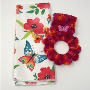 Butterfly Kitchen towel hanger & butterfly microfiber kitchen towel 🦋
